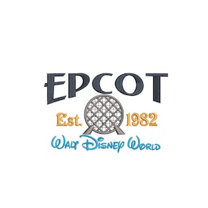 Happiest Place on Earth Park inspired. EPCOT Established 1982. Machine Embroidery Design. Magical Park.