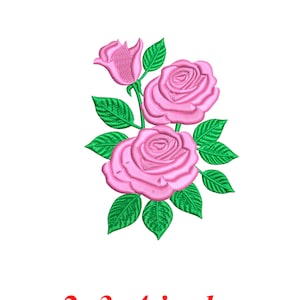 Rose flower, blooming rose embroidery design files