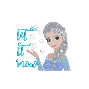 雪が降る。アナと雪の女王にインスパイアされた機械刺繍デザイン ファイル。