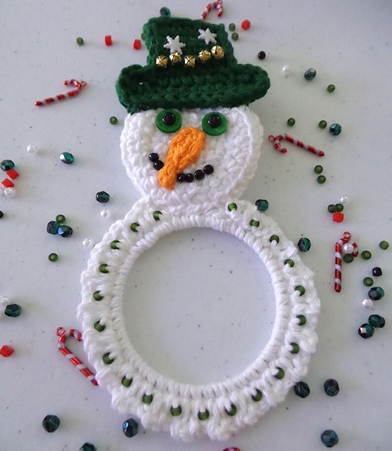 Crochet Pattern Snowman Kitchen Towel Holder Etsy