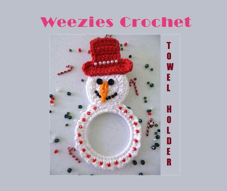 Crochet Pattern Snowman Kitchen Towel Holder Etsy