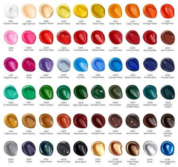 Arteza Acrylic Paint, Iridescent, 60ml Bottles, Set of 10