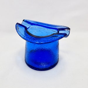 Vintage Cobalt Blue Top Hat Ashtray