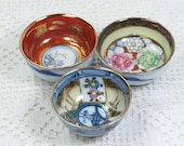 Vintage Condiment Cups (set of 3) Hand Painted Made in Japan