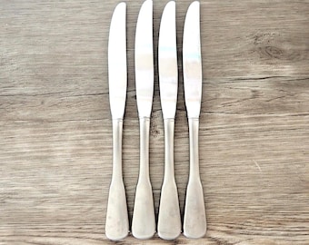 Vintage Flatware SSS Stainless Steel Butter Knives Set - Tapered