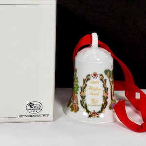 1998 Hutschenreuther Flößerland Porcelain Christmas Bell Ornament - Ole Winther Collection