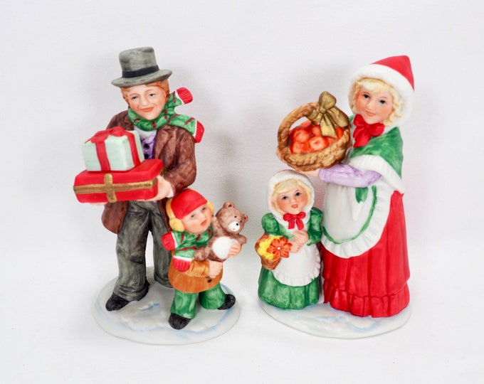 Homco Figurines Family Christmas Figurines 5554 set of 2 Etsy
