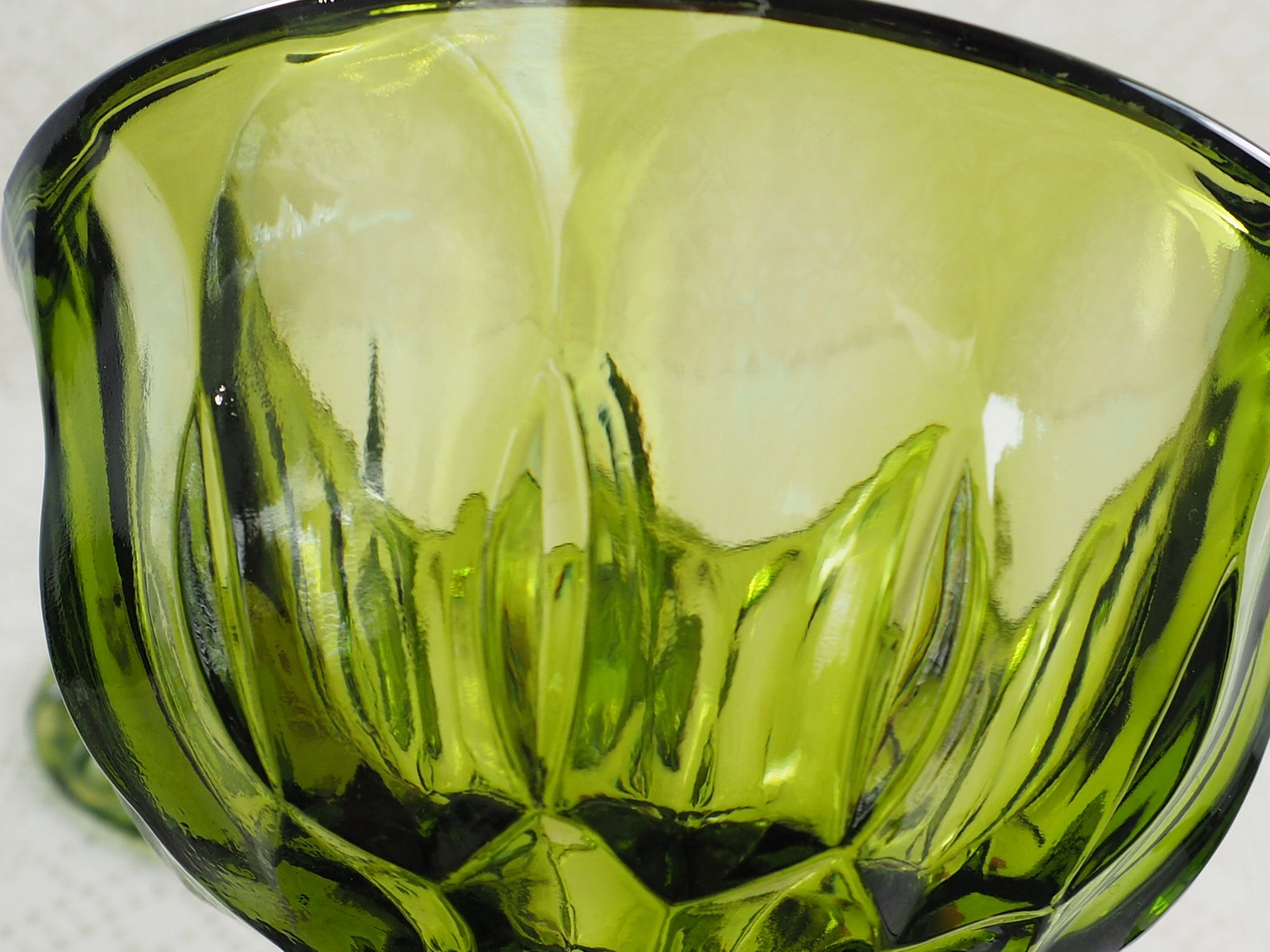 Anchor Hocking Fairfield Pattern Avocado Green Candy Dish with Etsy