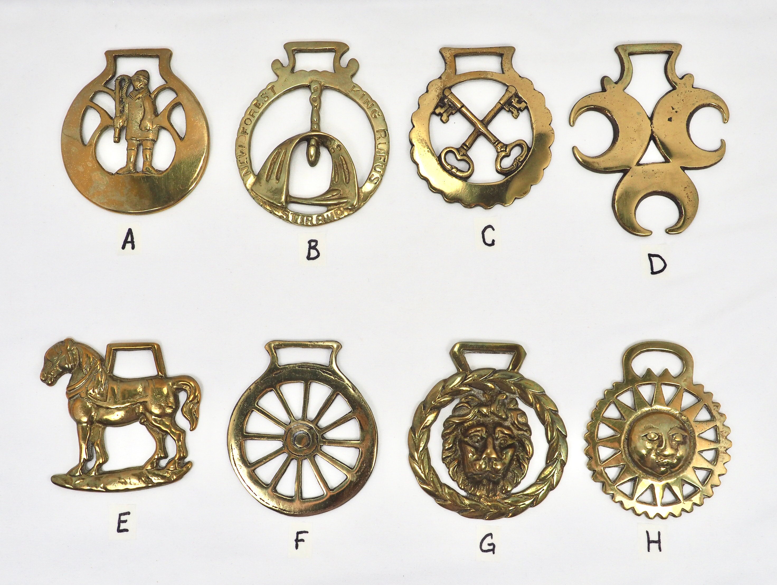 Choice of Vintage Brass Horse Harness Medallions Bridle Ornaments some  Marked Made in England 