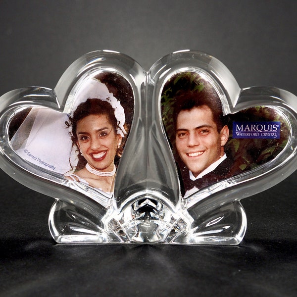 Waterford Crystal Marquis Pattern Double Heart Frame Made in Germany