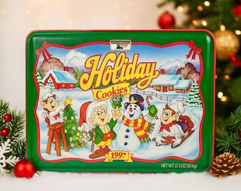 キリンカルチュアクラブ クリスマス 1997 Keebler, Holiday Cookies, 1997, Tin Box, 8 X 6