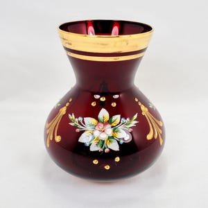 Hand-Painted Cenedese Vetri Art Glass Vase - Bohemian Venetian Style