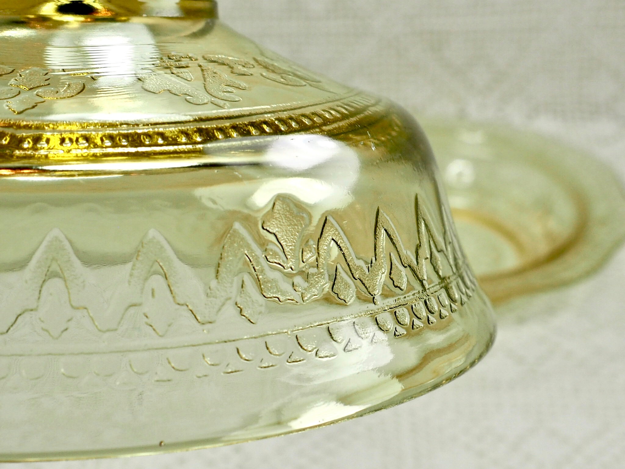 Federal Glass Patrician Amber Round Covered Butter Dish Etsy