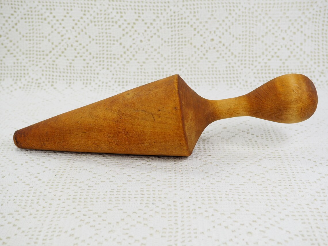 Vintage Wood Rolling Pin Cone Shaped Wooden Kitchen Tool Etsy