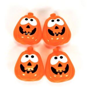 Vintage Halloween Pumpkin Jack-o&#39;-Lantern Light Covers - Set of 4 Retro Blow Mold Decorations