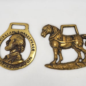 Vintage Brass Horse Harness Medallions Bridle Ornaments Shakespeare or Horse - Choice