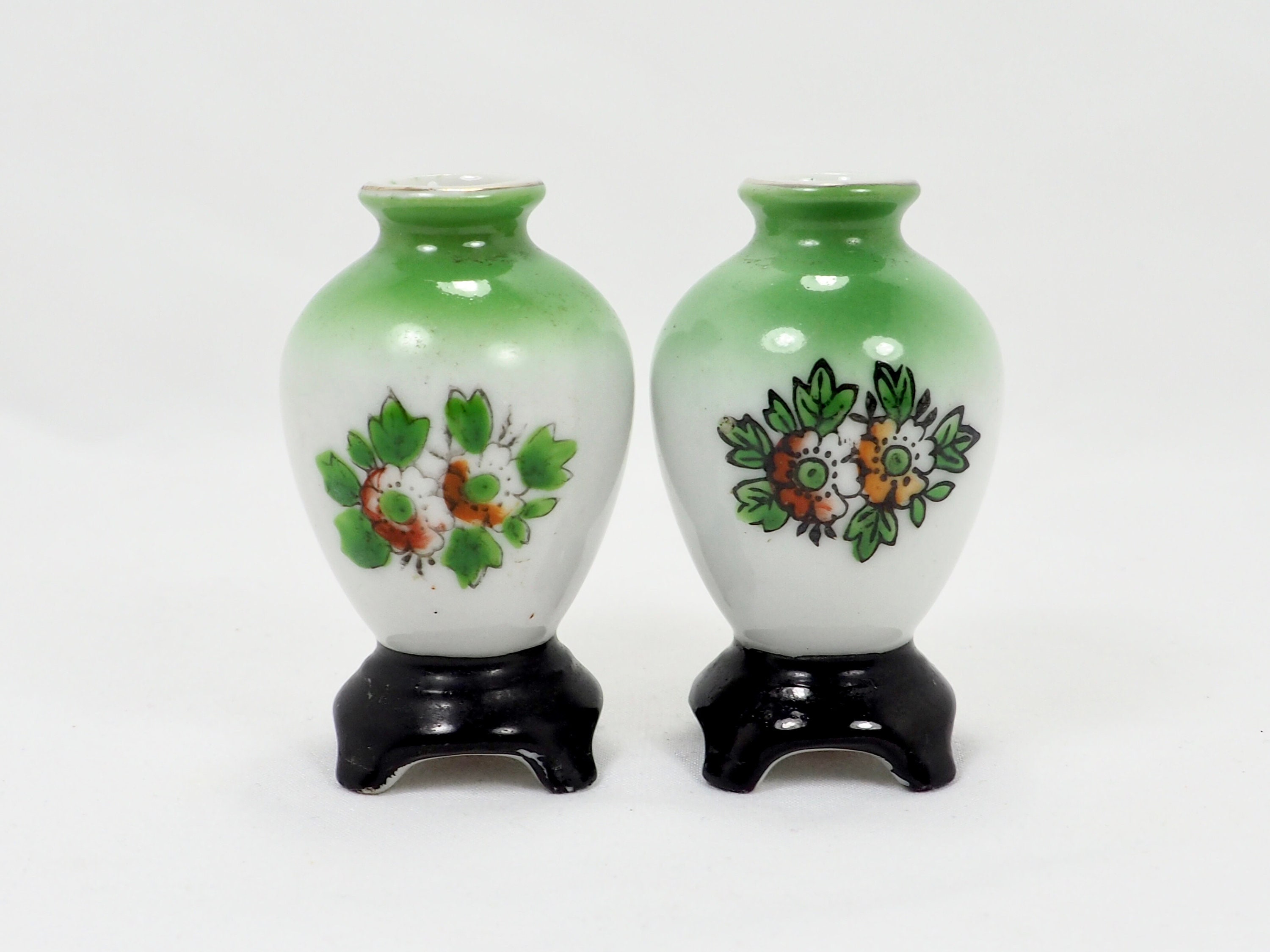 H Kato Miniature Footed Vase Made in Occupied Japan set of 2 Etsy