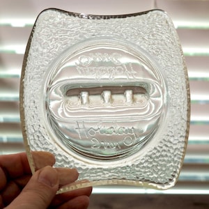 Vintage Holiday Inn Glass Ashtray - Clear Embossed Advertising Collectible