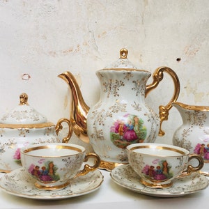 Decorative victorian porcelain &quot; Tea for 2 set &quot;