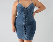 Plus Size Denim Corset Dress
