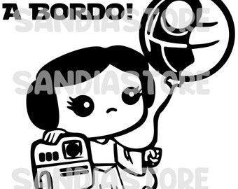princesa a bordo, starwars, png, jpg, eps, svg