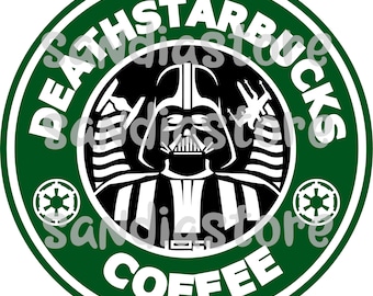 death starbucks coffee, star wars svg, darth vader AI
