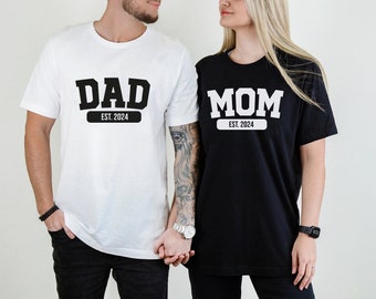 dad and mom pregnancy announcement since 2024 design svg png jpg