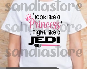 look like a princess fight like a Jedi Star Wars svg png jpg