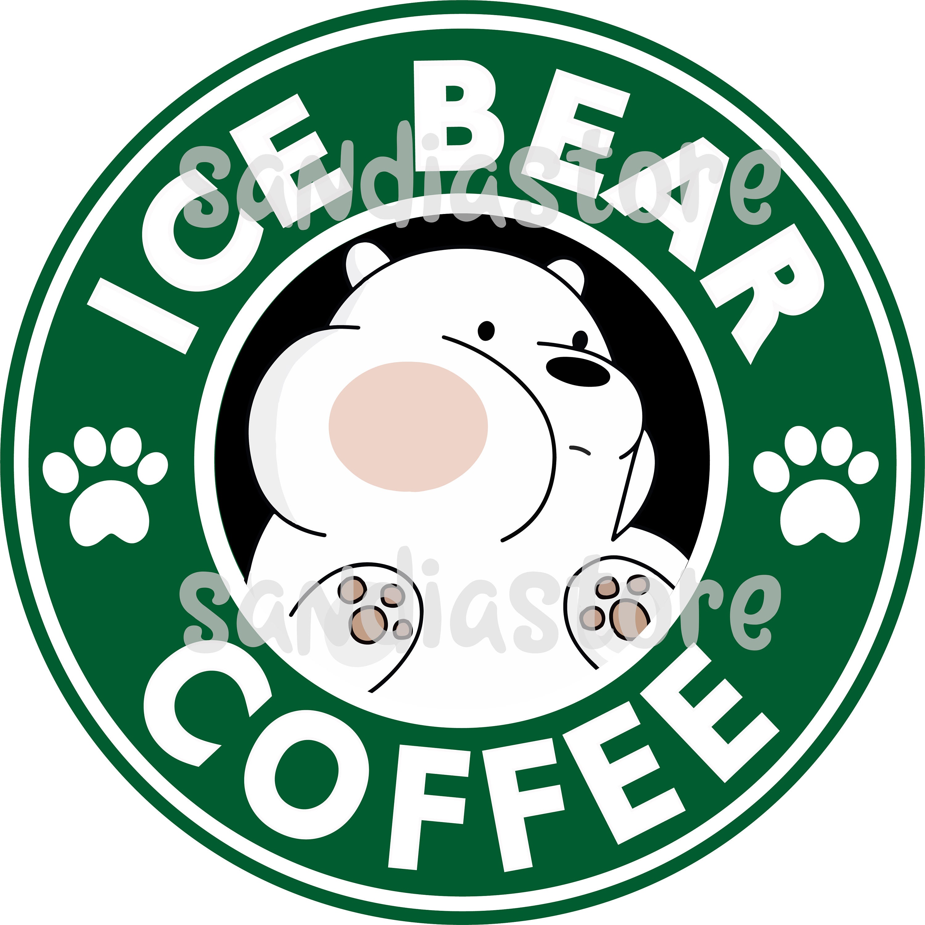 Ice Bear Coffee Starbucks Style We Love Bare Bears Svg Etsy