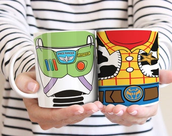 design toy story best friend buzz lightyear and woody mugs