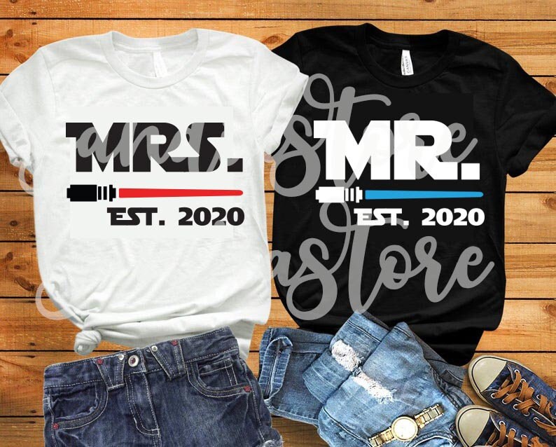 Download Star wars couple match shirt SVG mrs and mr est 2020 | Etsy