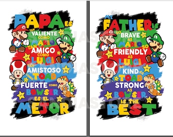 The best father, el mejor papá Mario Bross PNG, JPG IMAGE