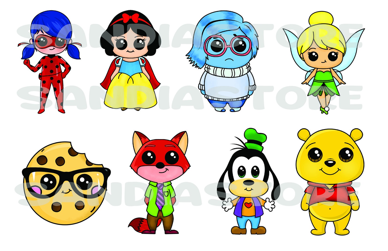 Different Characters From Cartoons and Movies Personajes Etsy