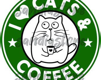 i love cats and coffee starbucks