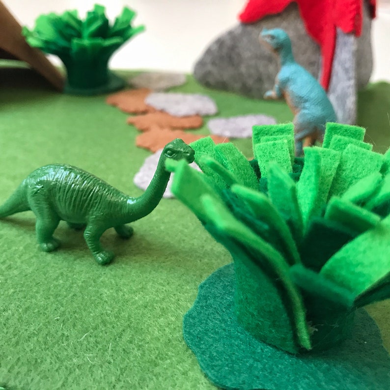 Dinosaur play mat Kids travel play mat Felt playscape Small Etsy