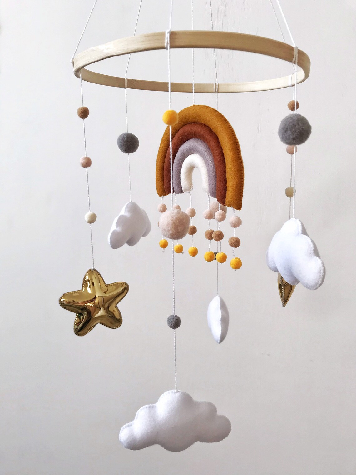 Boho rainbow crib mobile Baby girl mobile Crib mobile boy Etsy