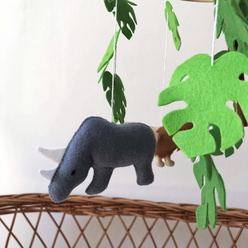 Safari baby mobile Jungle nursery decor Neutral mobile