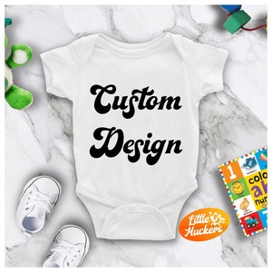 Custom Design Babygrow - Create a Bodysuit - Custom T-Shirt - Baby Grow Vest Shortsleeve Bodysuit T-Shirt