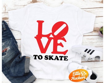 LOVE To Skate T-Shirt - Skateboarding T-Shirt - Kids Skate T-Shirt