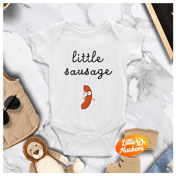 Little Sausage Babygrow - Little Sausage Bodysuit - Wee Sausage Baby Clothes