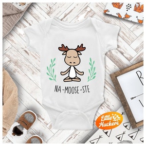 Na-Moose-Ste Babygrow - Yoga Baby Bodysuit - Namaste Babygrow