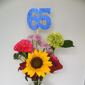 65 Cumpleanos Centro, 65 Aniversario, 65a Celebración,Centro de Mesa, 65 Anos decoración.