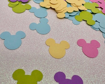 100 pastel Mickey Mouse Die cut punch cutout confetti Mickey Mouse party Minnie Mouse