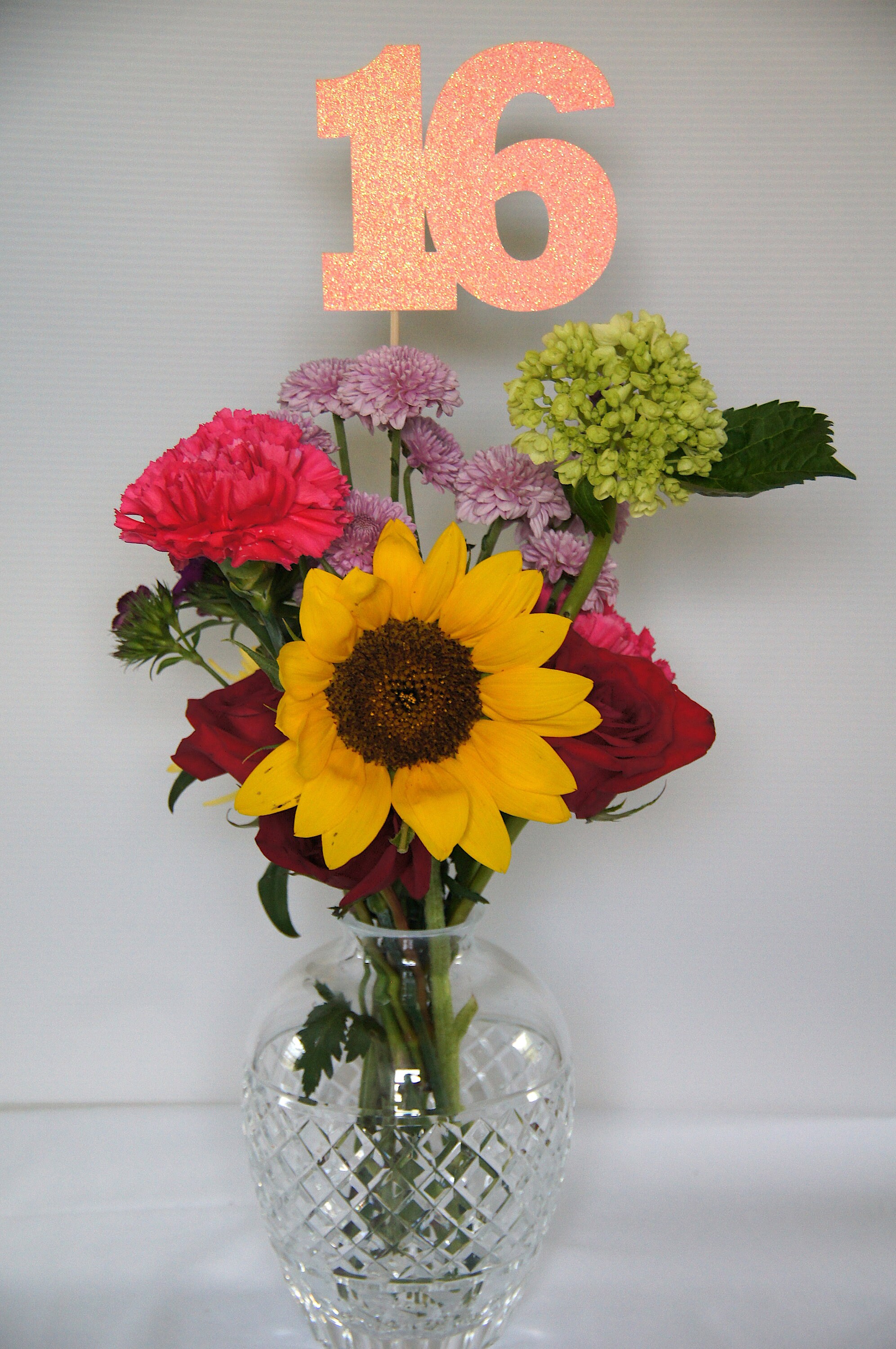 Birthday Centerpiece, 16th Anniversary, 16th Celebration, 16th Birthday