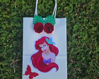 Ariel and Flounder Party Favor Bags, Little Mermaid Party Favor Bags, Little Mermaid Birthday Favor Bags, Little Mermaid Birthday Flounder