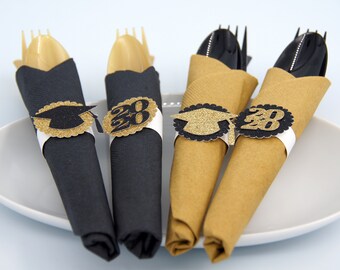 Graduation Napkins, 2024 Cutlery Set, Graduation Favor, 2024 Graduation Cutlery set, Tableware