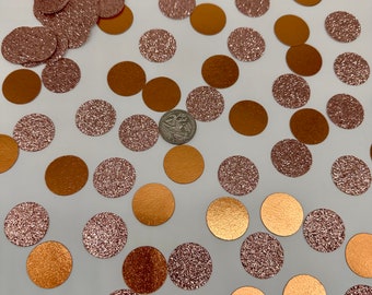 Rose gold Confetti, Rose gold circle confetti, Rose gold table scatter, Bridal shower confetti, Engagement party confetti glitter