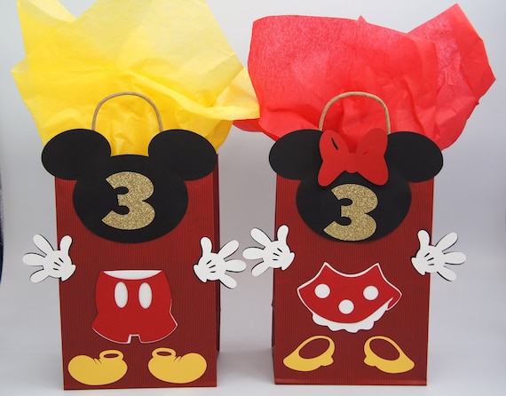 Mickey Mouse Cumplea os bolsas brillo Minnie Party bolsas Mickey