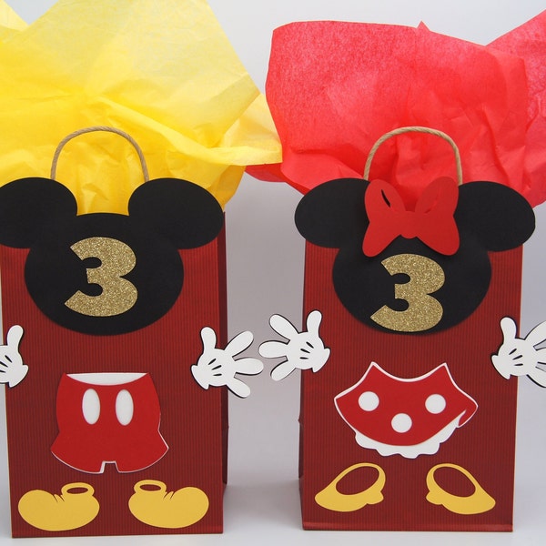 Mickey Mouse Birthday bags, Minnie Party bags, Mickey Minnie Birthday, Mickey Mouse Bags, Mickey Favor bags,Mickey Minnie Party favor.