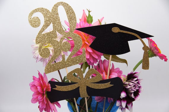 Centrotavola Per Festa Di Laurea 2023 - 9 Pezzi A Forma Di Cappello E Diploma, Decorazioni Tavolo Classe Del 2023, 17,8 Cm - 2